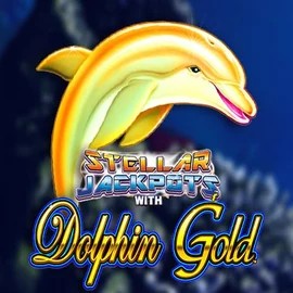 Dolphin Gold with Stellar Jackpots online game logo by Lightning Box Game on millionerscasino.gr